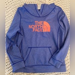 The North Face women hoodie size medium blue and orange.